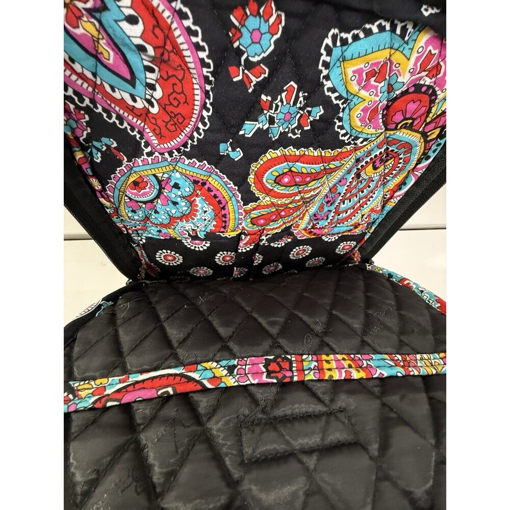 ✿ Vera Bradley Paisley Backpack Laptop School Travel Bag Multicolor Cotton - Picture 6 of 11